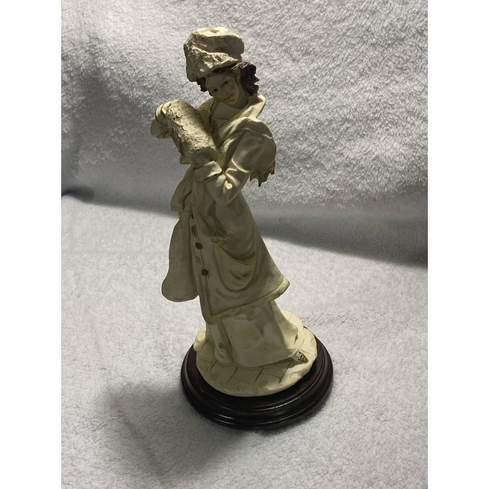 Vintage Arnart Porcelain Figurine Woman in Winter Coat with Muff #6/1551-A
